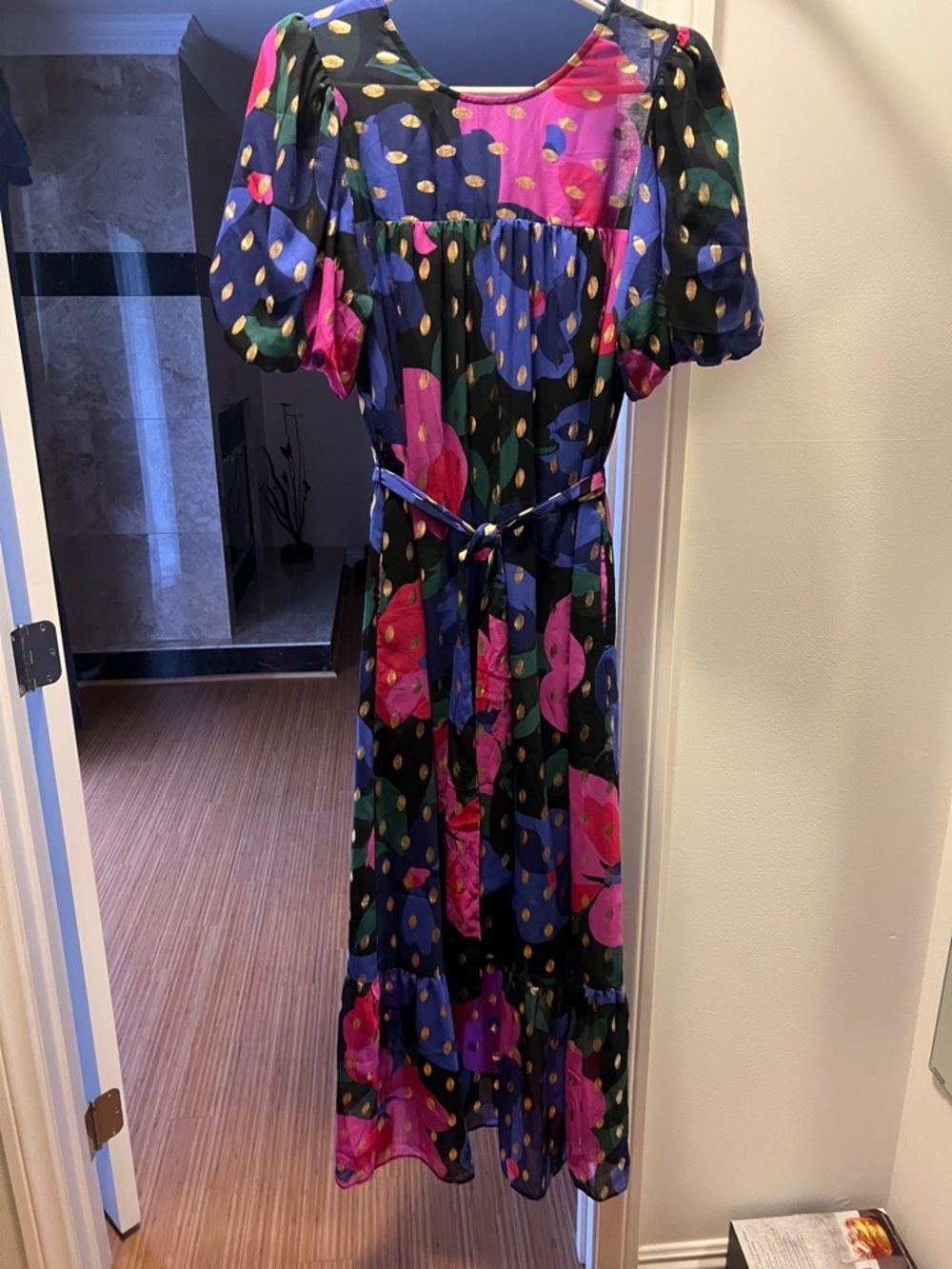Donna Morgan Black Multi Floral Maxi Dress